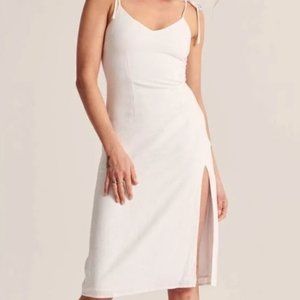 Reformation Style Linen Midi Spaghetti Strap Abercrombie and Fitch Summer Dress
